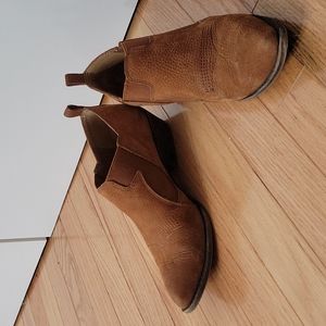 Lucky Brand Cognac Western Ankle Boots 7